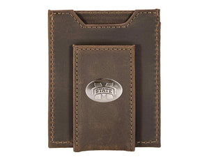 Collegiate Magnetic Front Pocket Leather Wallet