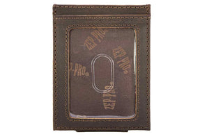 Collegiate Magnetic Front Pocket Leather Wallet