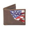 Bifold Woven Patch Leather Wallet - USA Flag