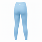 Mercifully Made high-waist sky blue leggings shown from the back with small white logo