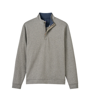 Rubin Herringbone Cotton Cashmere 1/4 Zip Pullover