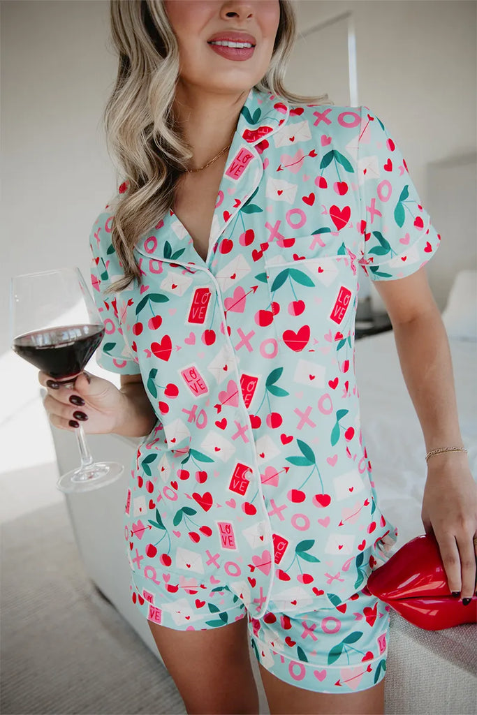 XO Cherries Valentine's Day Loungwear Set