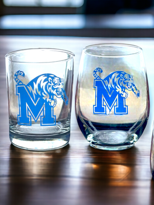 2 Pc Rock & Wine Glasses Set