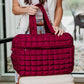 Wine Quilted Weekender Bag
