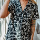 Black Bow Print Pajama Shorts Set