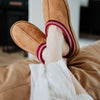 Chestnut Embroidered Cozy Slippers - Chestnut