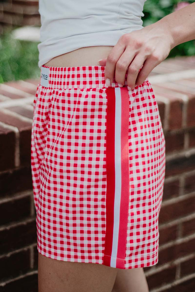 Red Patterned Boxers Katydid Women Red Plaid Boxers - Comfort Meets Style