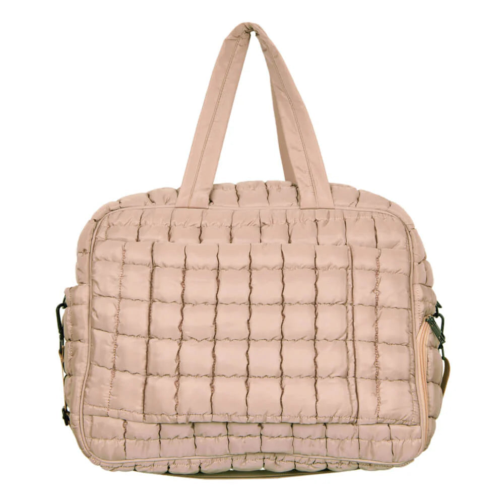 Quilted Duffel Weekender Bag W/Pass Thru Slip