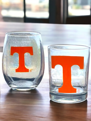 2 Pc Rock & Wine Glasses Set