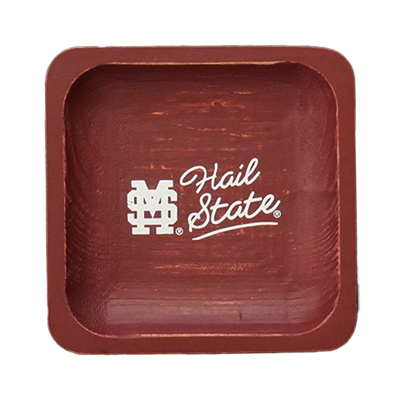 MS State Spirit Wood Trinket Tray