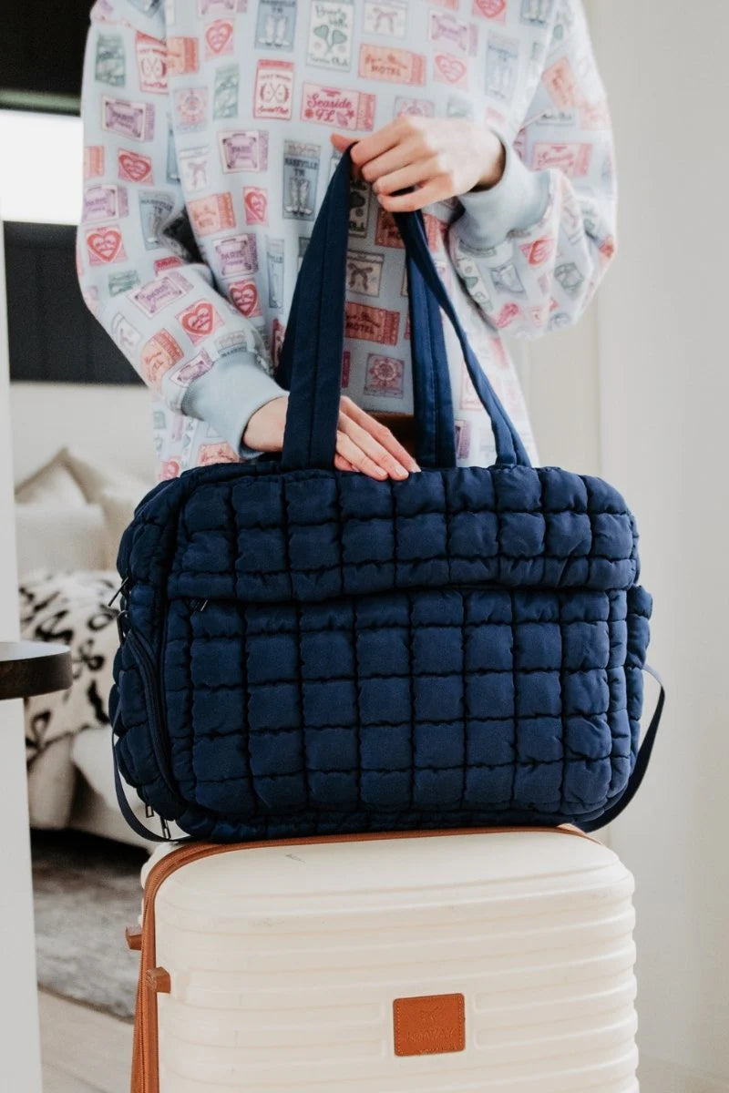 Quilted Duffel Weekender Bag