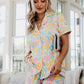 Spring Flowers Pajama Short Set