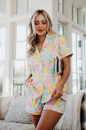 Spring Flowers Pajama Short Set