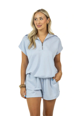 Light Blue Lounge Short Set