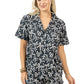 Black Bow Print Pajama Shorts Set