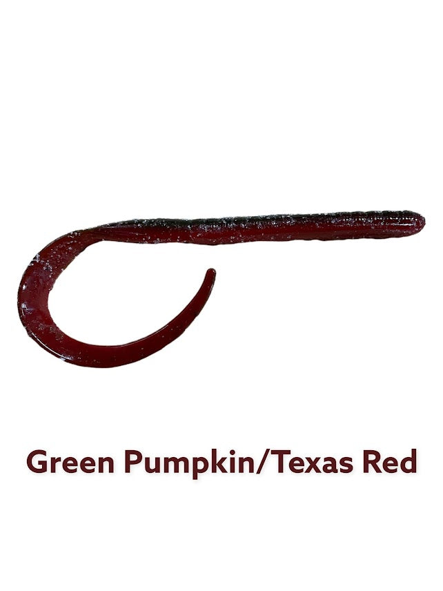 10" Ribbon Tail Worm 10Pk - GP/TX RD