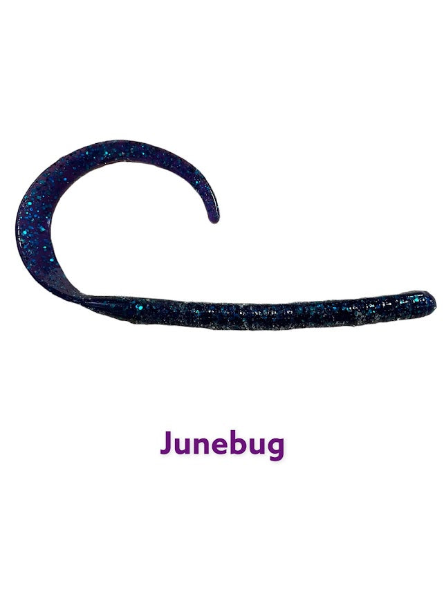 10" Ribbon Tail Worm 10Pk - JUNEBUG