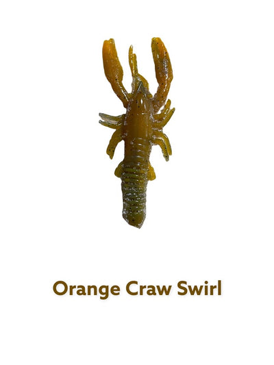 3" Craw Worm W/Craw Cane - ORG CRAW
