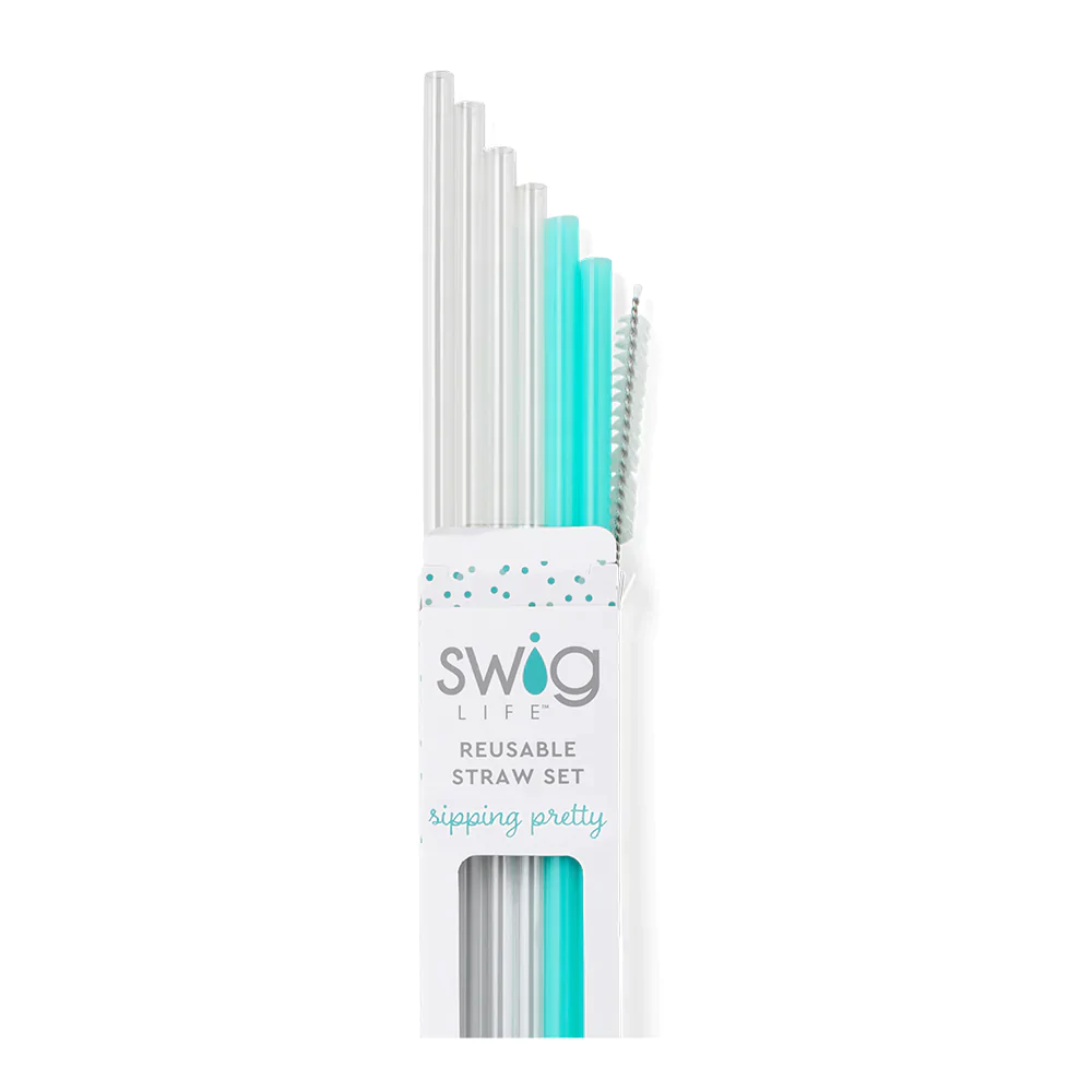 Reusable Straw Set Tall - CLR/AQUA