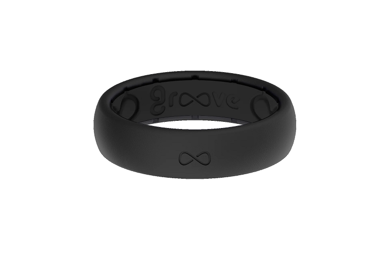 Thin Black/Blacksilicone Ring