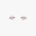 White Opal Saturn Studs - SILVER